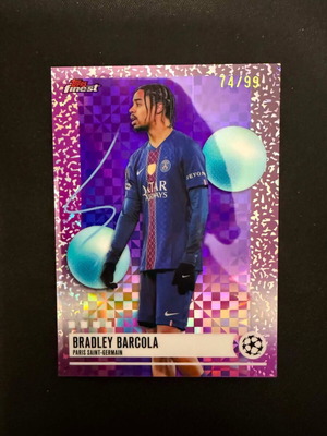 Bradley Barcola 2025-26 Topps Finest UEFA Club Uncommon Refractor #384
