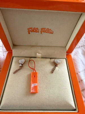 Folli Follie earrings new, beige, with certificate of authenticity