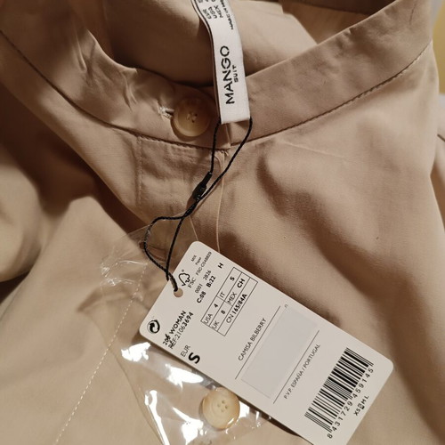 COS beige minimal shirt new, boxy fit with puffed sleeves