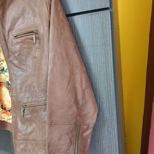 Ruff Hewn Genuine Leather Jacket Size L 44 Like New Brown
