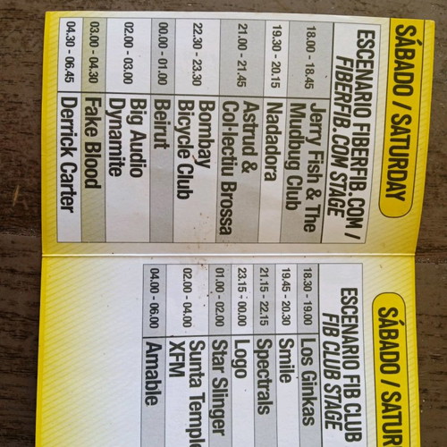 Fib Festival Benicassim 2005 and 2011 collectible tickets and wristbands used