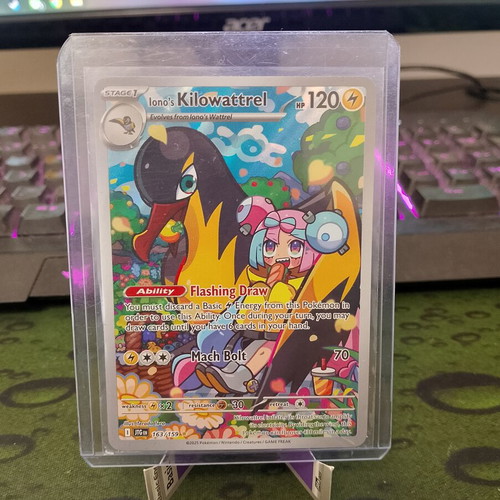 Iono's Kilowattrel Pokemon card full art new