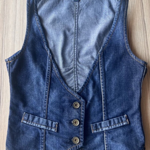 Retro jean vest Benetton jeans size S like new blue
