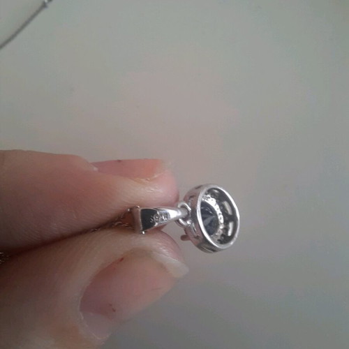 Silver 925 necklace with black stone, used