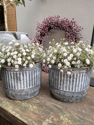 Ρουστίκ γλάστρες από ψευδάργυρο, σετ 2