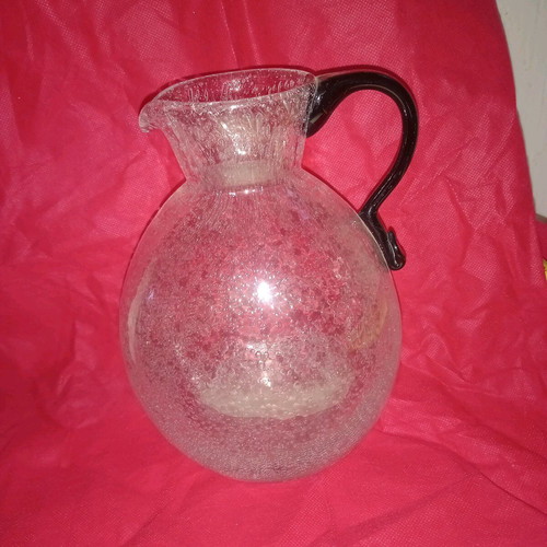 Water jug with blown glass like new, height 20.5cm