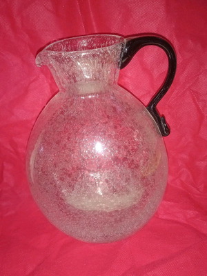 Water jug with blown glass like new, height 20.5cm