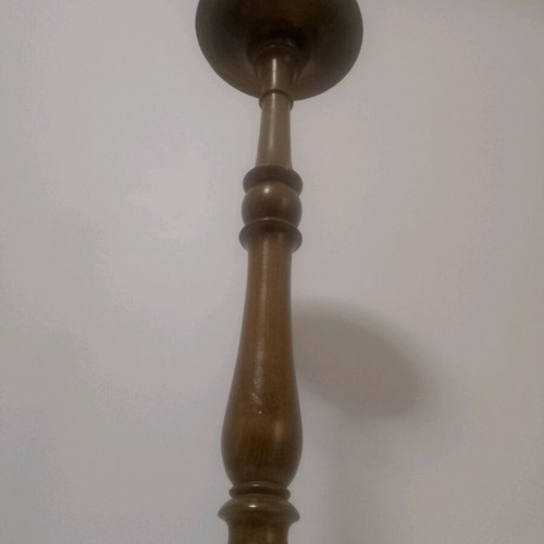 Wooden ashtray stand used, vintage floor model 62 cm