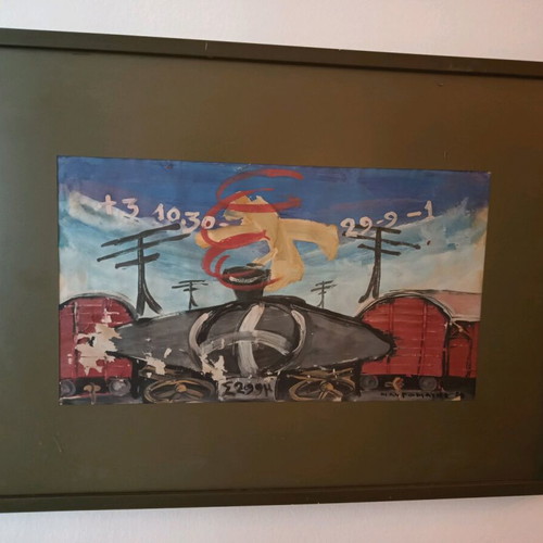 Tempera 1984 by Stelios Mavromatis, new, framed artwork