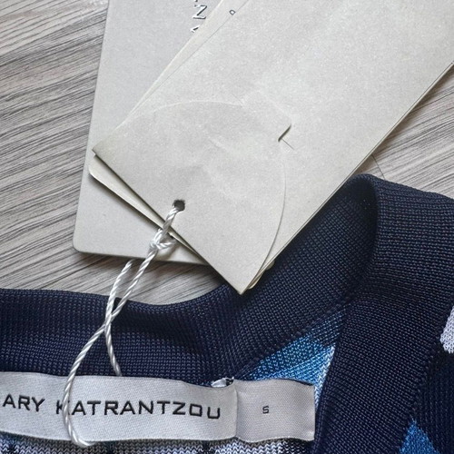 Mary Katrantzou Viscose Knit Printed Top New Size Small Blue