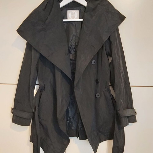 Women's trench coat used, black, size L