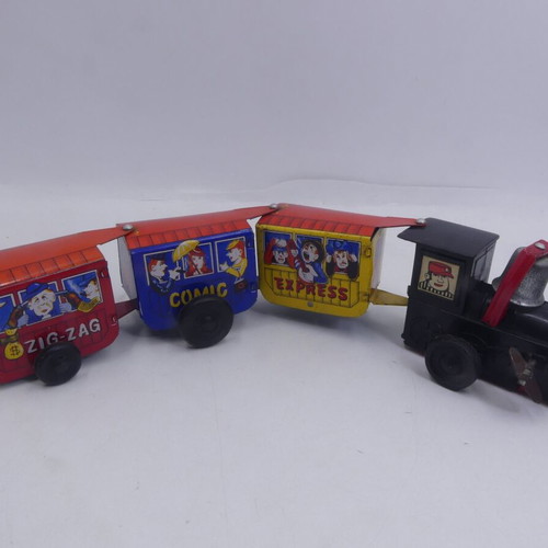 MTU Tin Litho Wind Up Zig Zag Comic Western Express Train Toy used