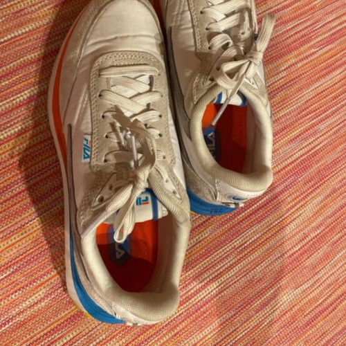 Fila White and Multicolor Sport Sneakers, Size 38