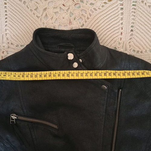 Leather bomber used, Zara, black, size S