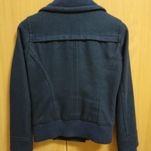 Bershka short coat used, size M, navy blue