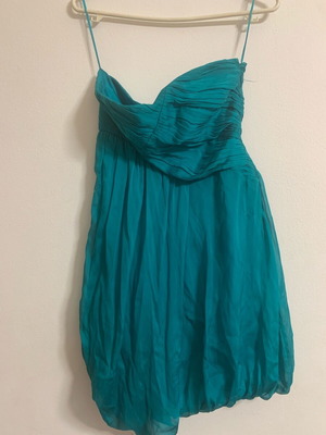 Zara balloon dress used, turquoise, size S