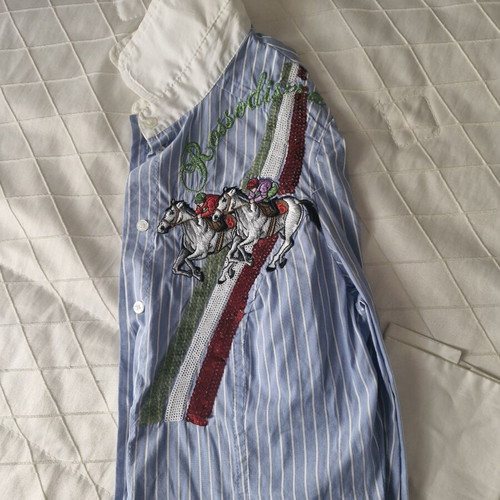 Rossodisera shirt medium size, like new, white and blue