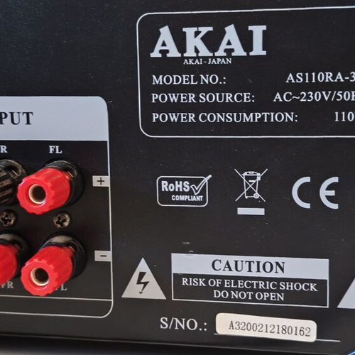 Akai AS110RA-320BT Karaoke Radio Amplifier with Bluetooth and USB like new