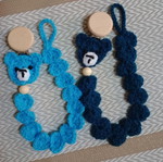 Handmade knitted pacifier clip bear shape new