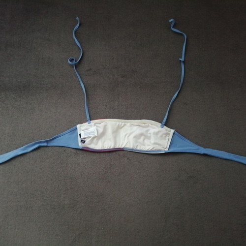 Tommy Hilfiger women's bandeau bikini top XS, white red light blue