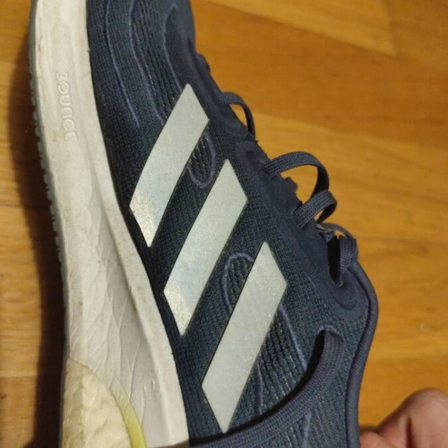 Adidas Supernova running shoes used, size 46, crew navy and silver metallic