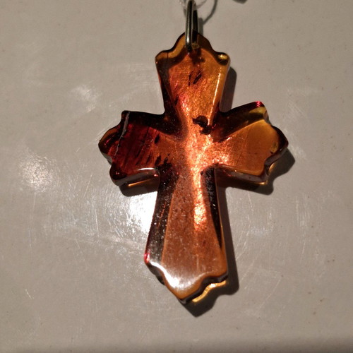 Amber cross solid Baltic amber new brown