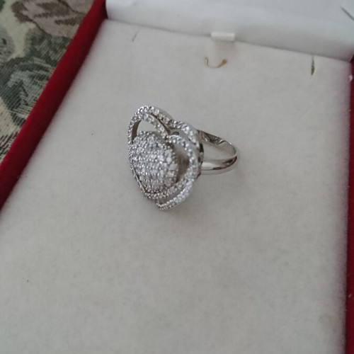 Silver ring heart-shaped like new