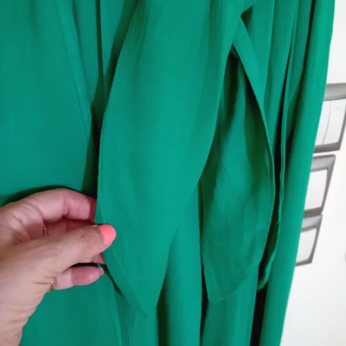 Linen maxi dress emerald green, like new, medium to large