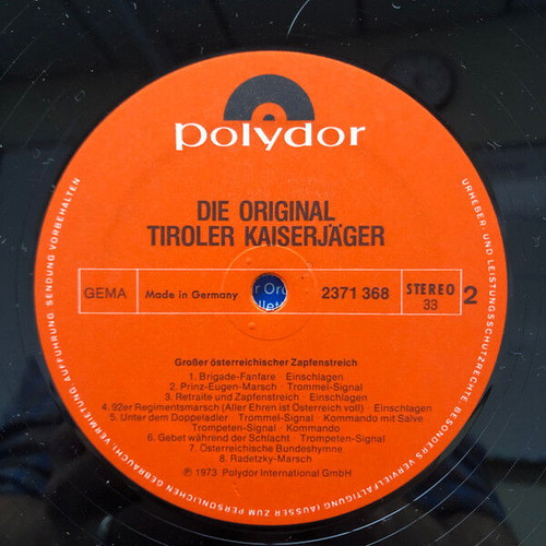 Die Original Tiroler Kaiserjäger record used, classical