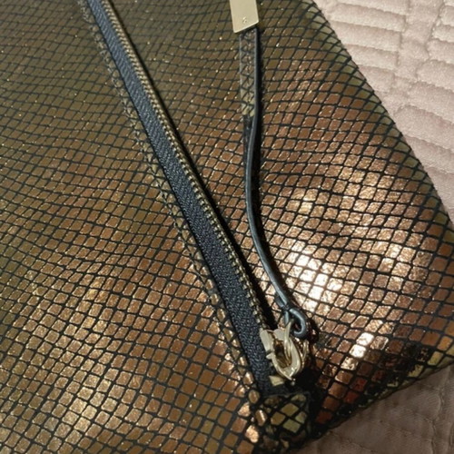 Mary Portas clutch bag bronze metallic, brand new, leather