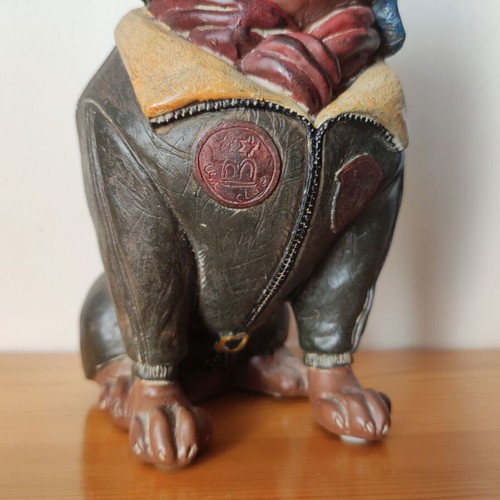 Bulldog Pilot Bust Decorative Figurine like new, retro style