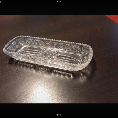 Crystal serving plates pair 23 cm like new