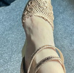 Espadrille platform sandals like new, champagne bronze color, size 38