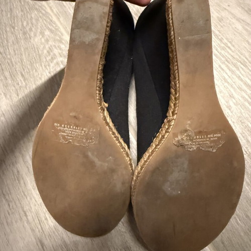 Tory Burch Jackie 2 85mm Wedge Black Espadrilles like new US 8.5
