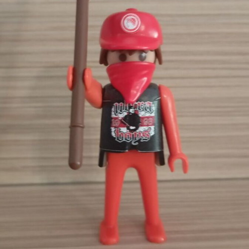 Playmobil fan figure of Olympiacos with team flag like new