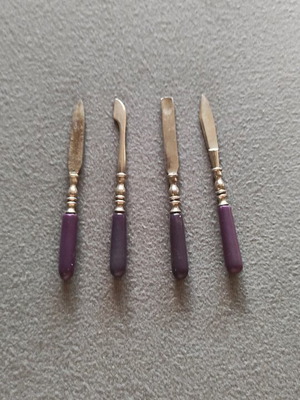 Vintage manicure set used, metal with plastic handles