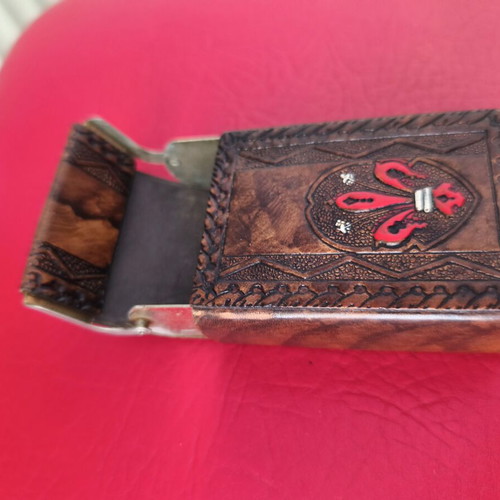 Leather cigarette case vintage new collectible