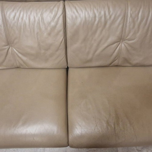 Living room sofa set used, multifunctional, adjustable arms and back, leather
