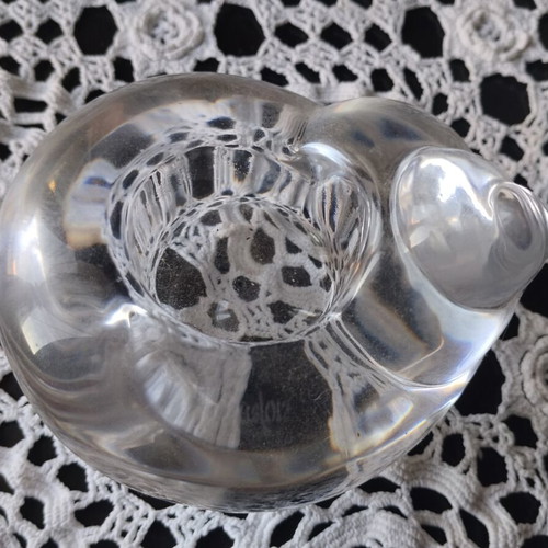 Vintage crystal set: Orrefors snail candle holder & Formano oil lamp