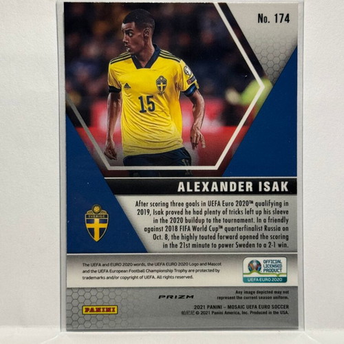 Panini Mosaic Uefa Euro Alexander Isak #174 Silver Mosaic Prizm card new