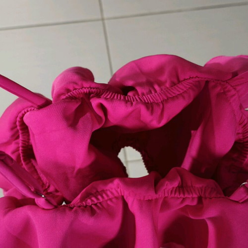 Fuchsia crop top Shein like new, size Small with ruffles