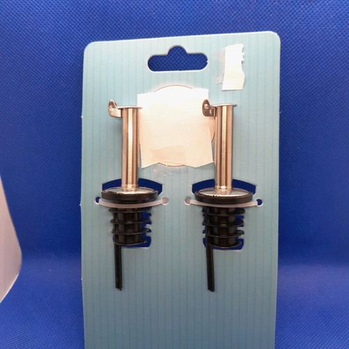 Inox bottle pourers with stopper set of two new