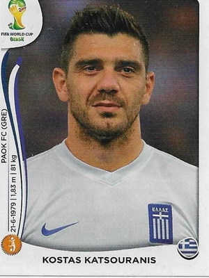Panini FIFA World Cup Brazil 2014 sticker Kostas Katsouranis like new
