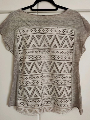Toi&moi Women's Blouse with Boho Weave / Lace on the Back (Size S/M)