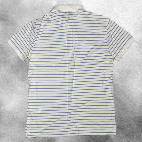 Polo Ralph Lauren Striped Polo Shirt size M like new, white and blue