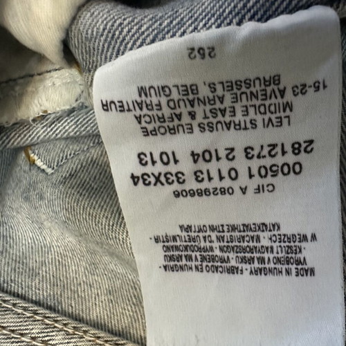 Levi's 501 Original Straight Fit Jeans like new, made in Hungary, W33 L34