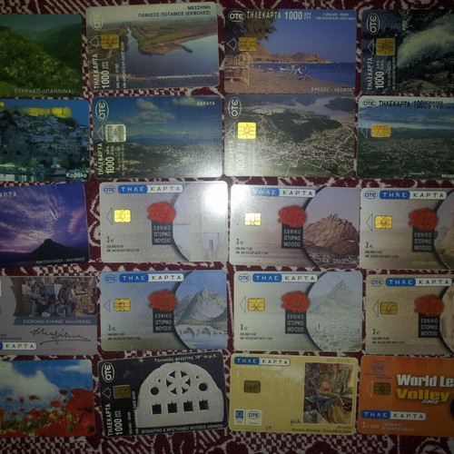 Phone cards used, pack of 20 pieces