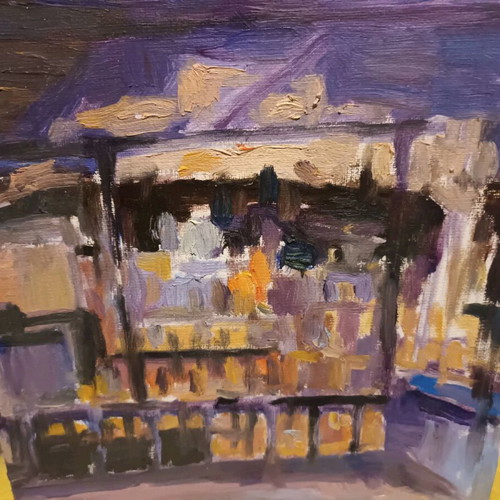 Authentic painting used on canvas 12x12 cm