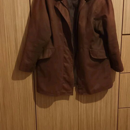 Suede jacket used brown tan, size L