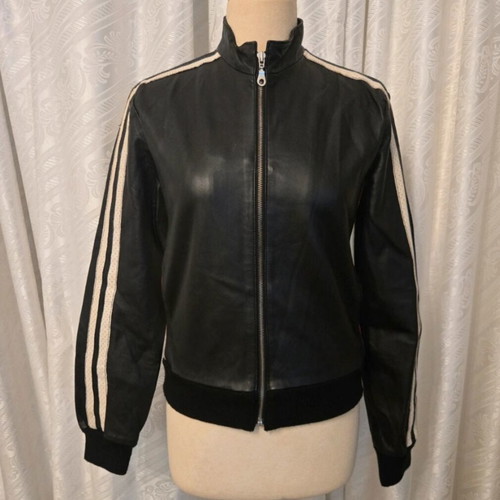Leather jacket vintage biker black size M like new